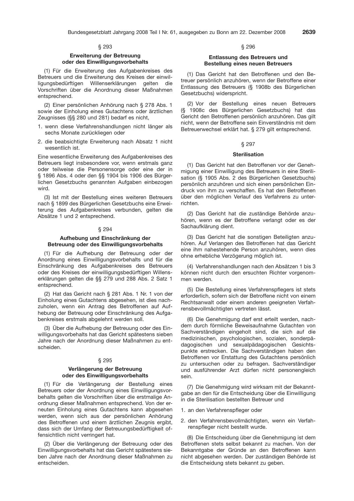 BGBl. 2008, Seite 2639 — Originalseite als Abbildung