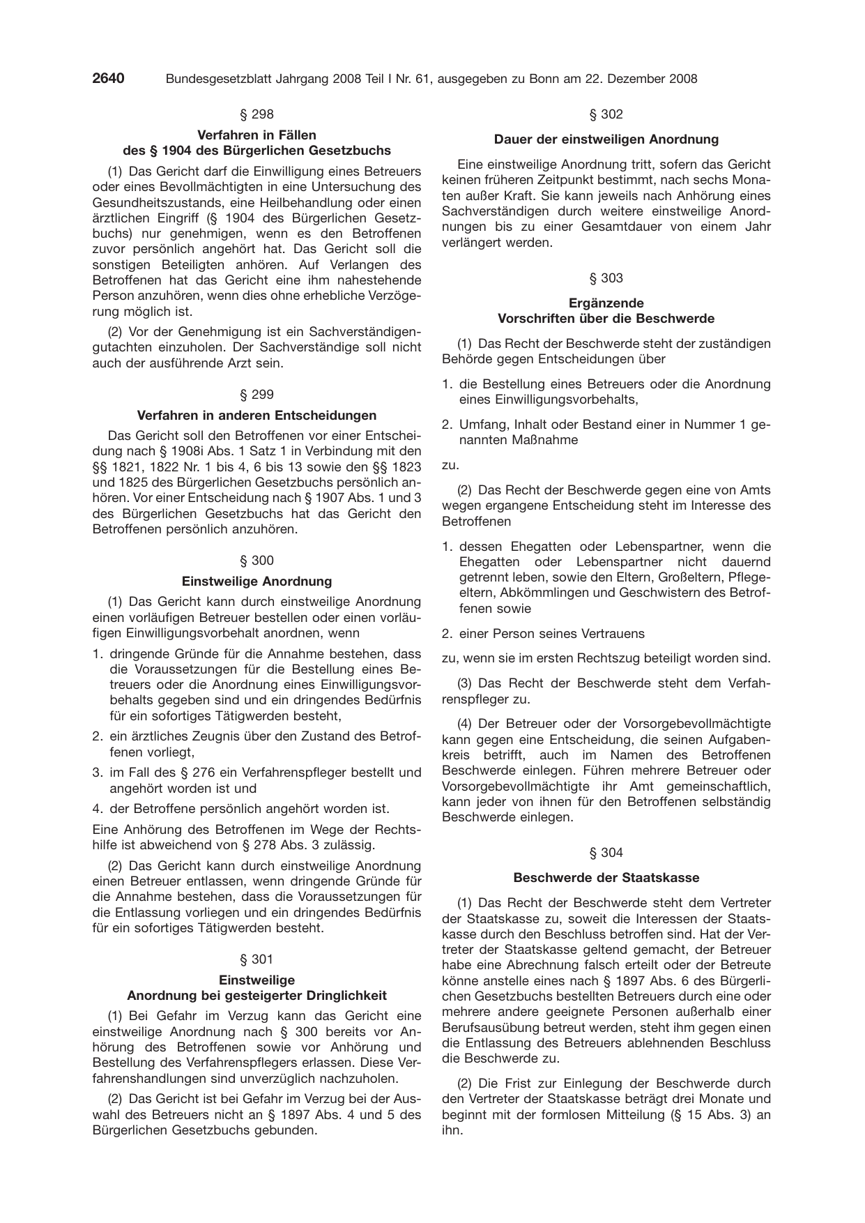 BGBl. 2008, Seite 2640 — Originalseite als Abbildung