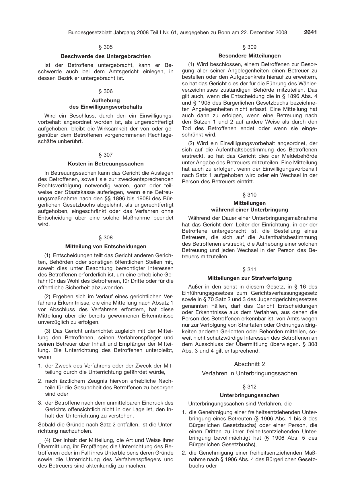 BGBl. 2008, Seite 2641 — Originalseite als Abbildung