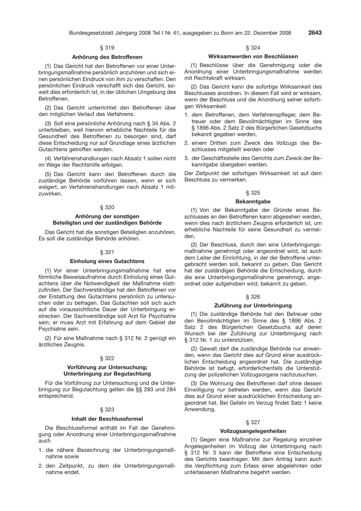 BGBl. 2008, Seite 2643 — Originalseite als Abbildung