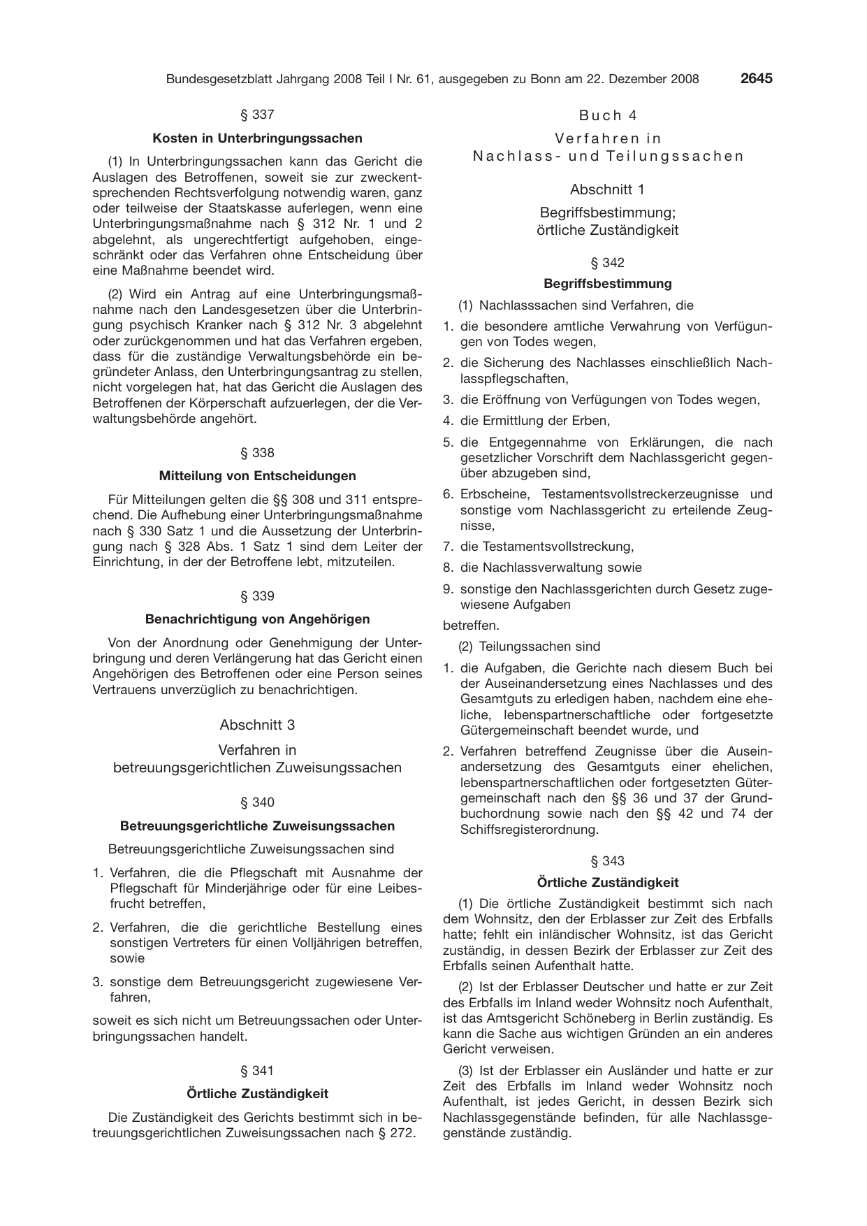BGBl. 2008, Seite 2645 — Originalseite als Abbildung