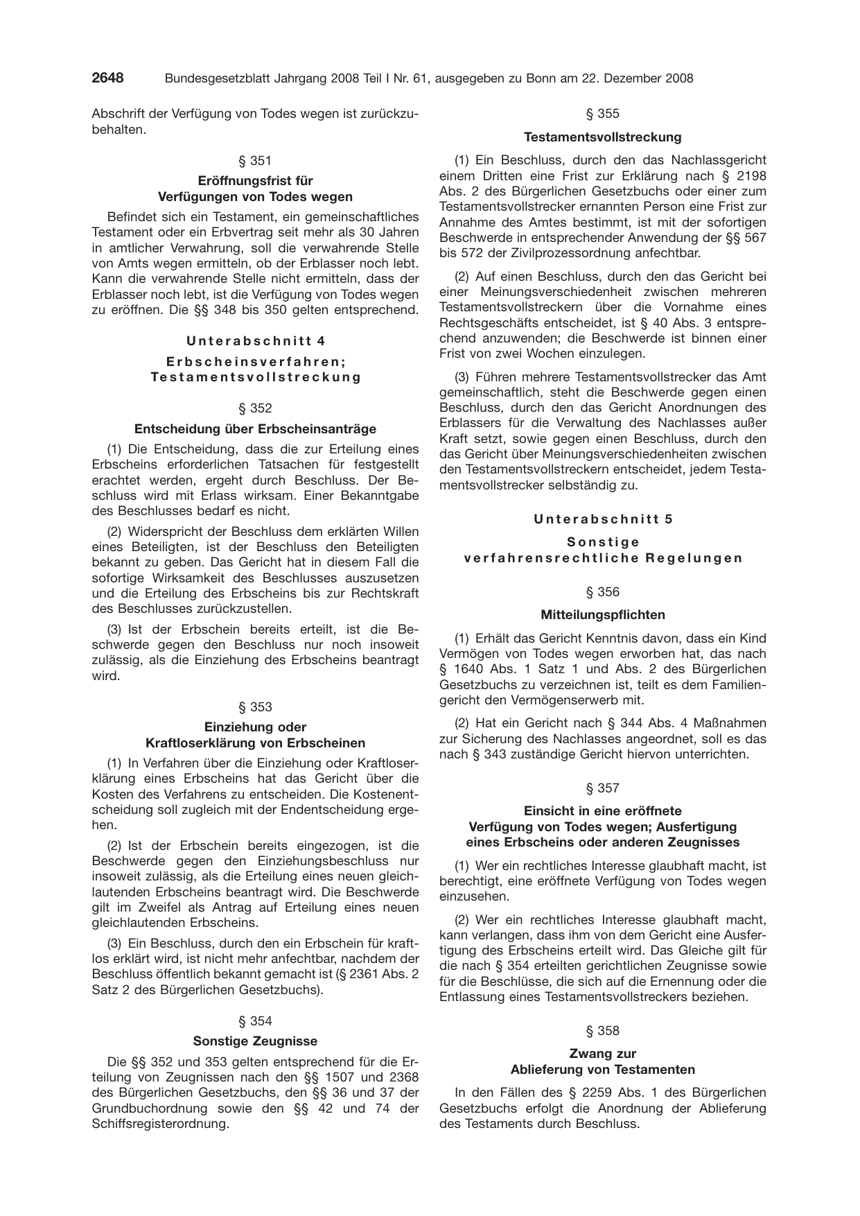 BGBl. 2008, Seite 2648 — Originalseite als Abbildung