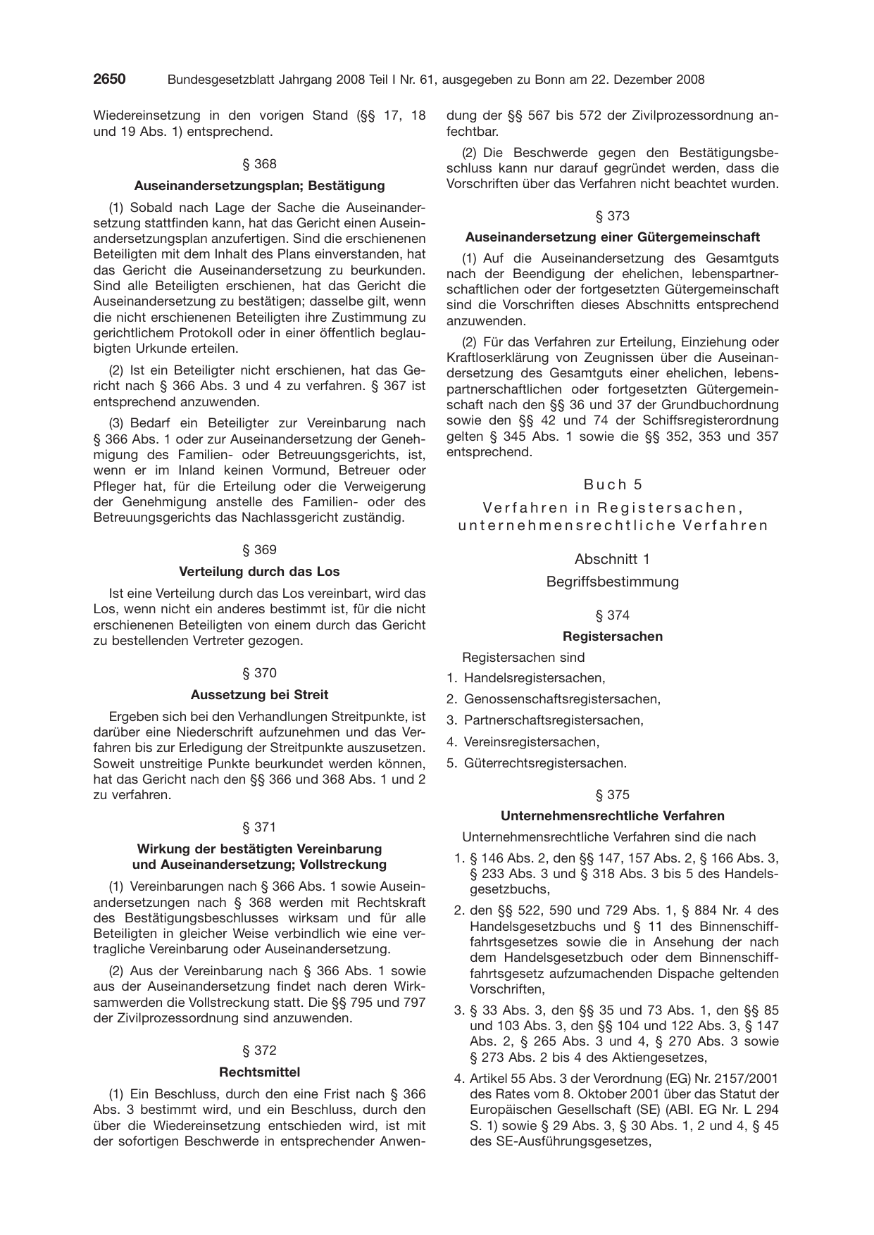 BGBl. 2008, Seite 2650 — Originalseite als Abbildung