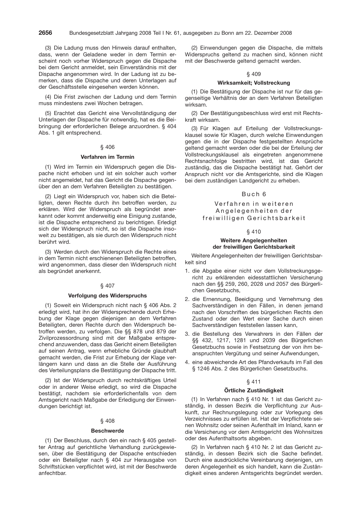 BGBl. 2008, Seite 2656 — Originalseite als Abbildung