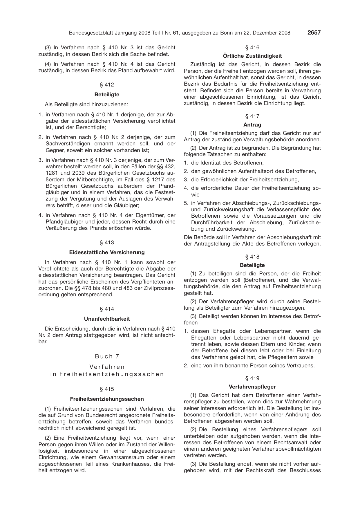 BGBl. 2008, Seite 2657 — Originalseite als Abbildung