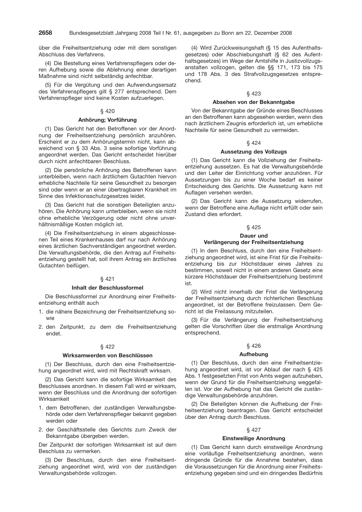 BGBl. 2008, Seite 2658 — Originalseite als Abbildung
