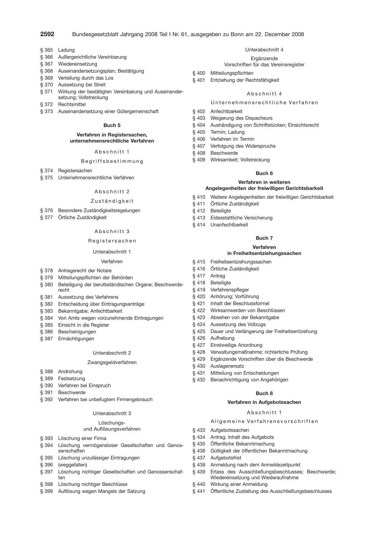 BGBl. 2008, Seite 2592 — Originalseite als Abbildung
