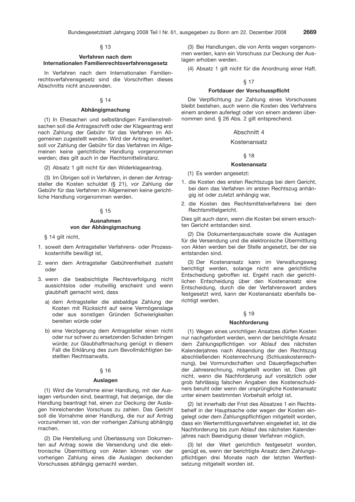 BGBl. 2008, Seite 2669 — Originalseite als Abbildung