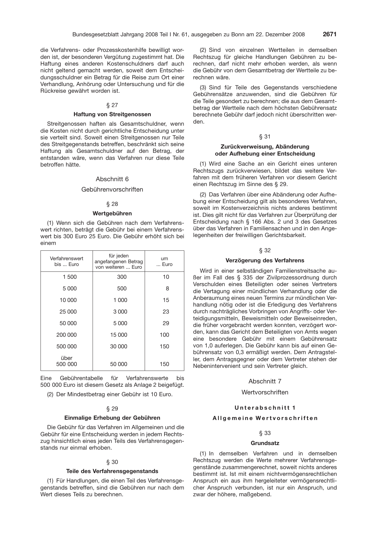 BGBl. 2008, Seite 2671 — Originalseite als Abbildung