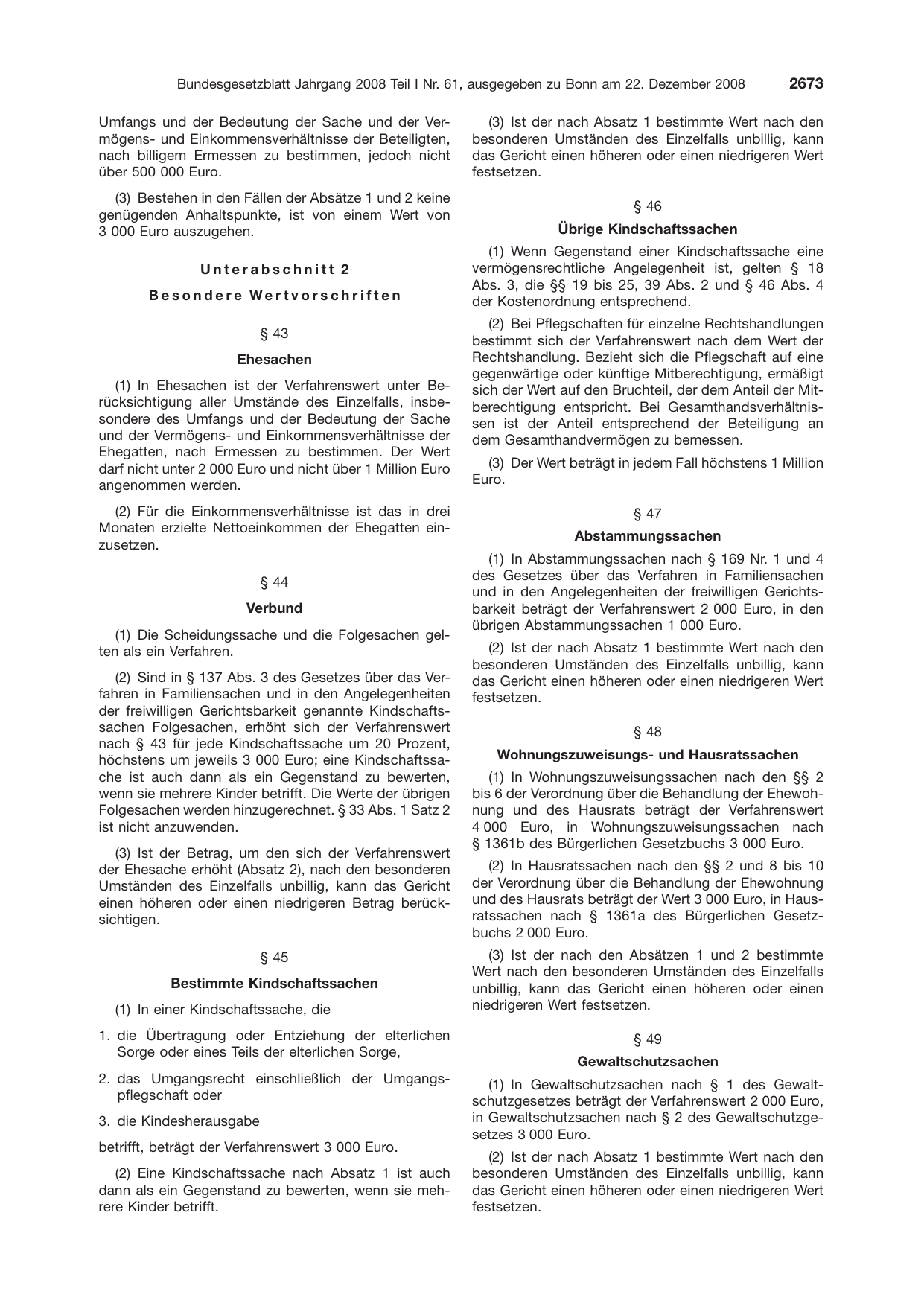BGBl. 2008, Seite 2673 — Originalseite als Abbildung