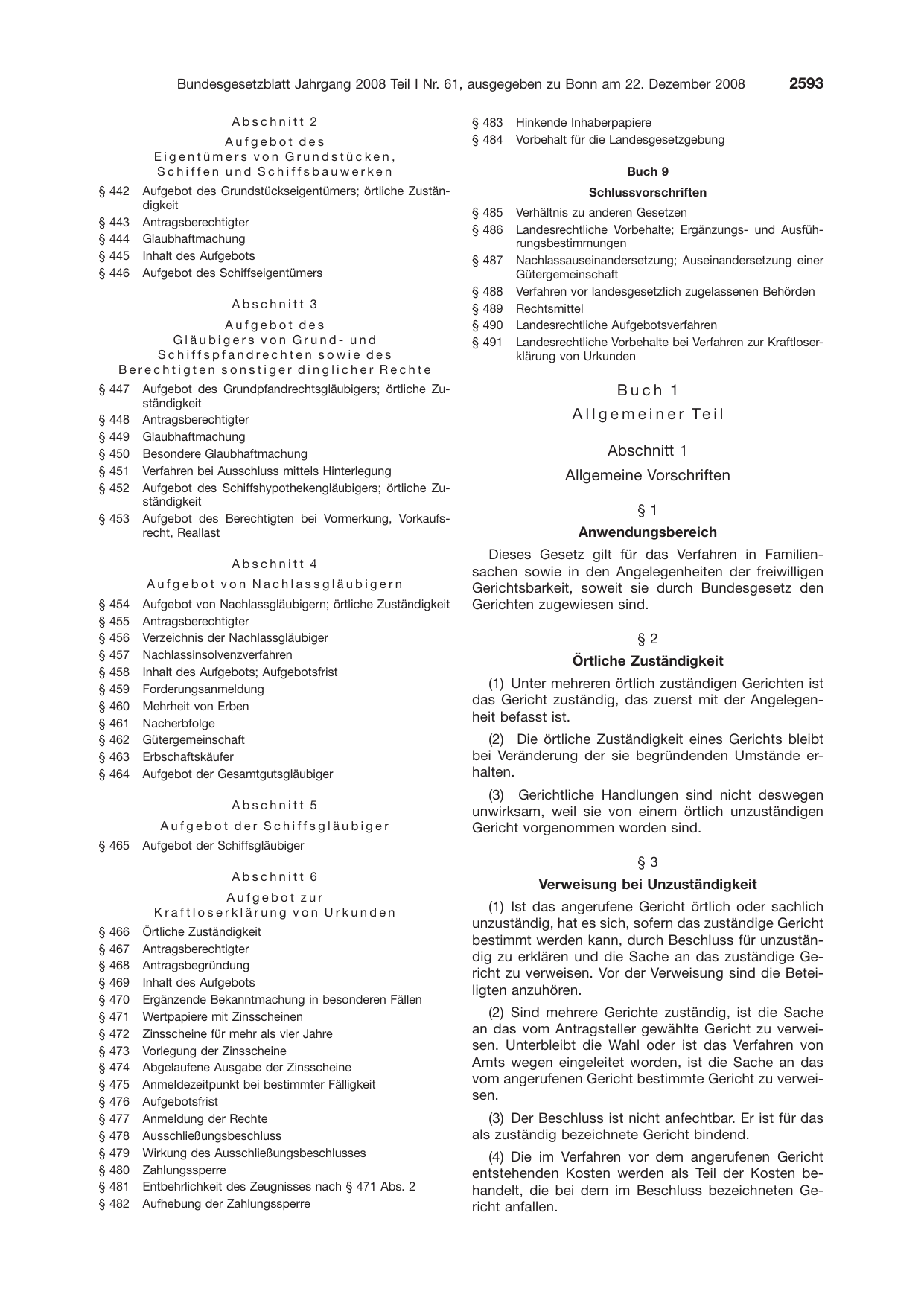 BGBl. 2008, Seite 2593 — Originalseite als Abbildung