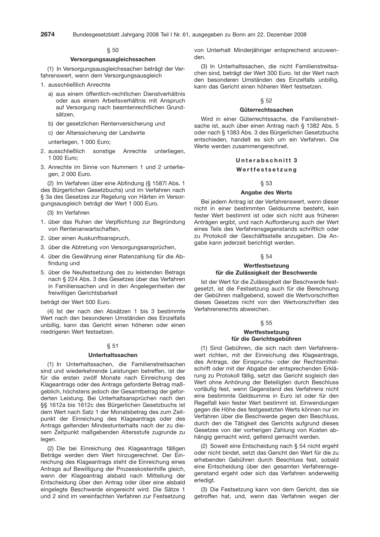 BGBl. 2008, Seite 2674 — Originalseite als Abbildung
