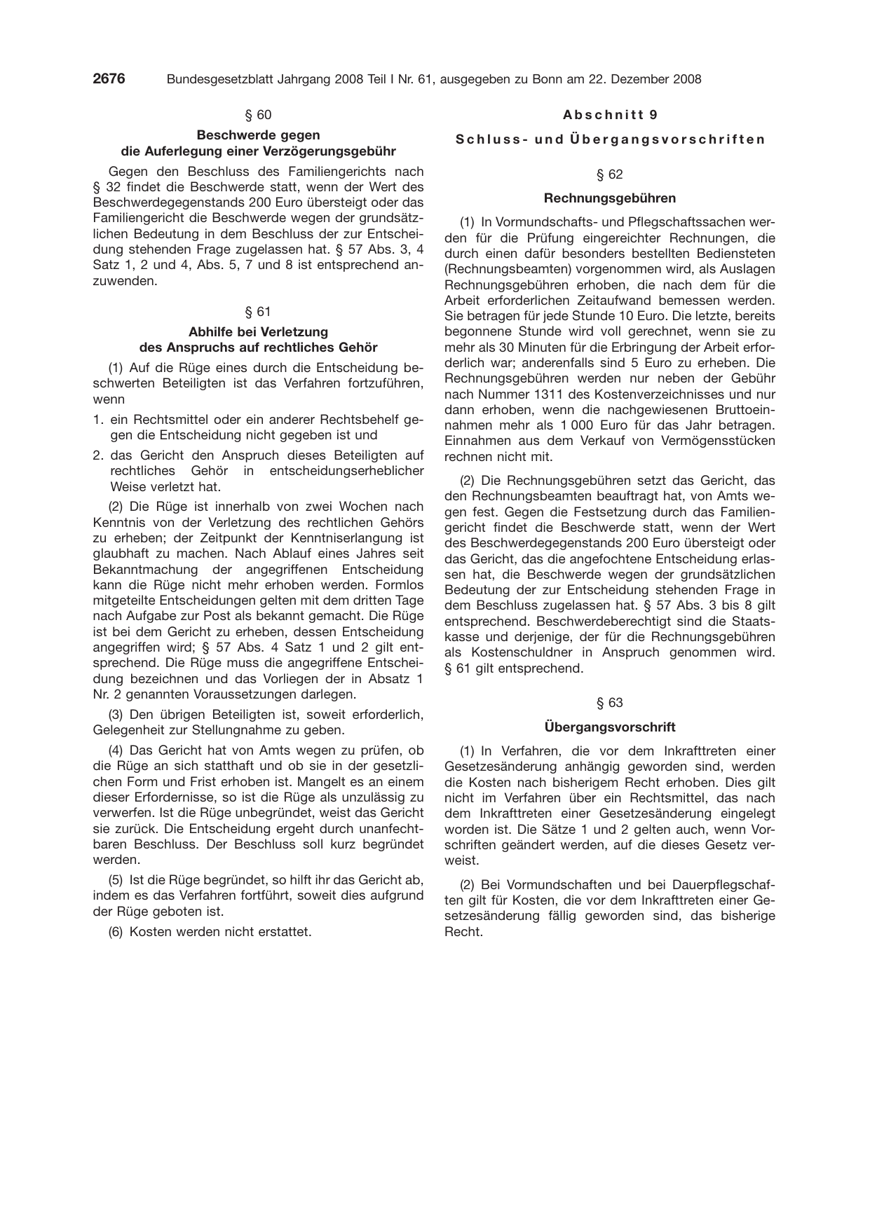 BGBl. 2008, Seite 2676 — Originalseite als Abbildung
