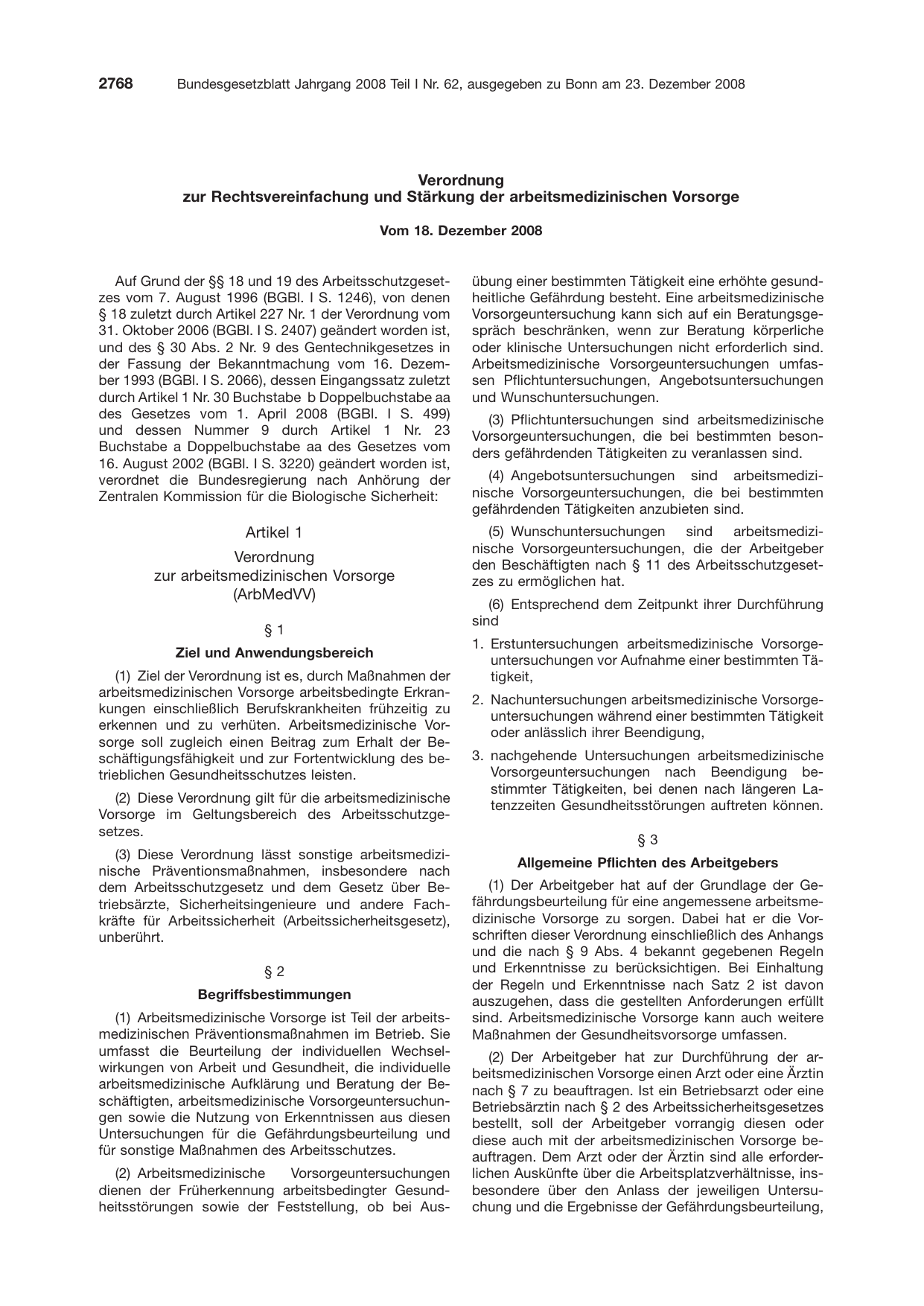 BGBl. 2008, Seite 2768 — Originalseite als Abbildung