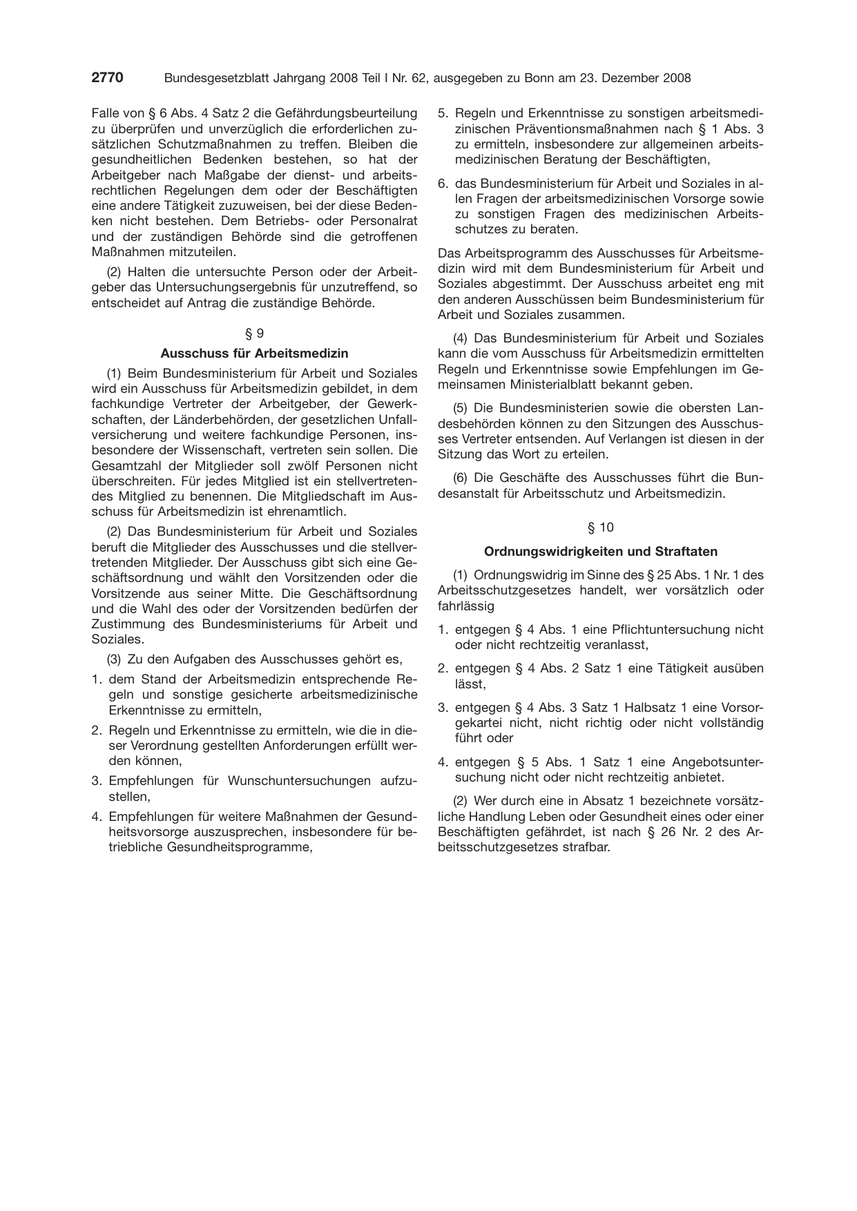 BGBl. 2008, Seite 2770 — Originalseite als Abbildung