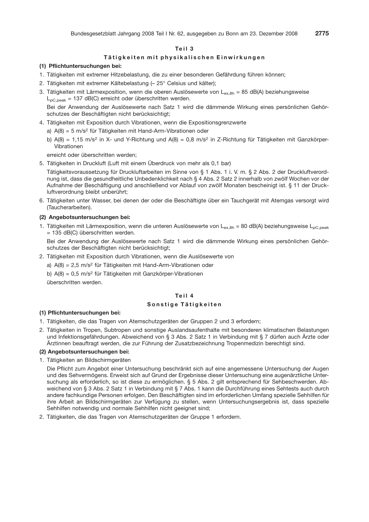 BGBl. 2008, Seite 2775 — Originalseite als Abbildung
