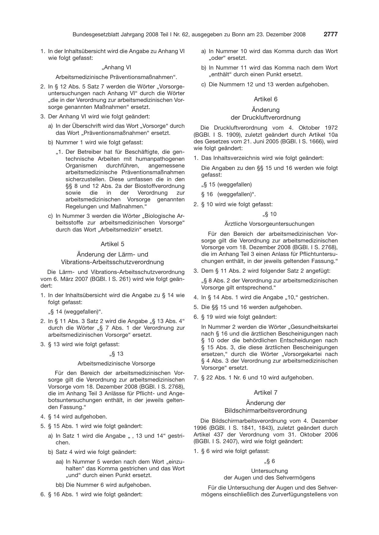 BGBl. 2008, Seite 2777 — Originalseite als Abbildung