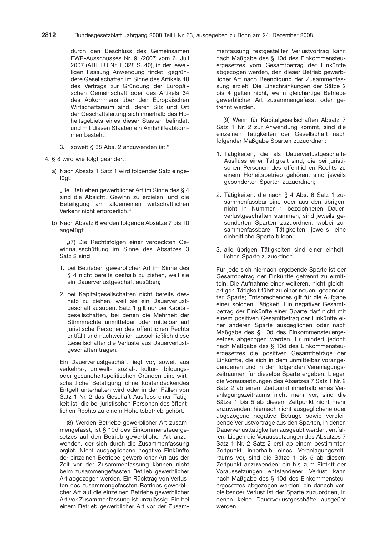 BGBl. 2008, Seite 2812 — Originalseite als Abbildung