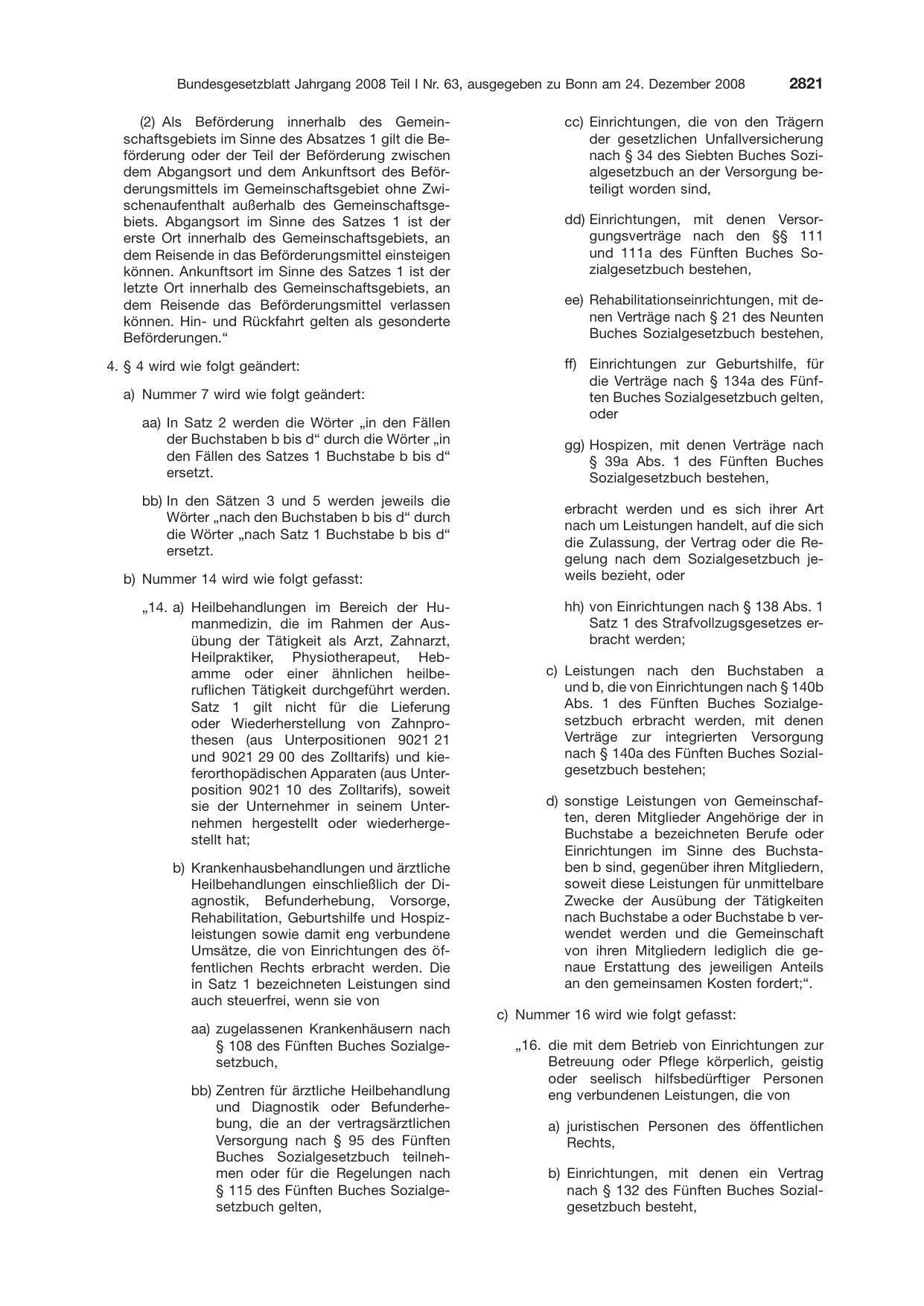 BGBl. 2008, Seite 2821 — Originalseite als Abbildung