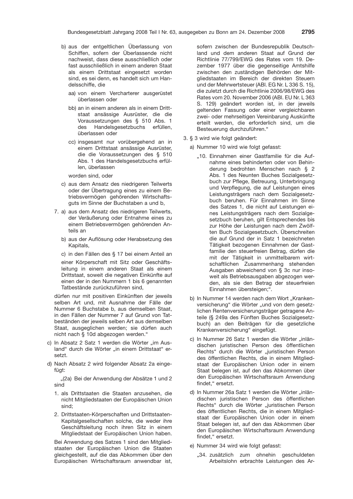 BGBl. 2008, Seite 2795 — Originalseite als Abbildung
