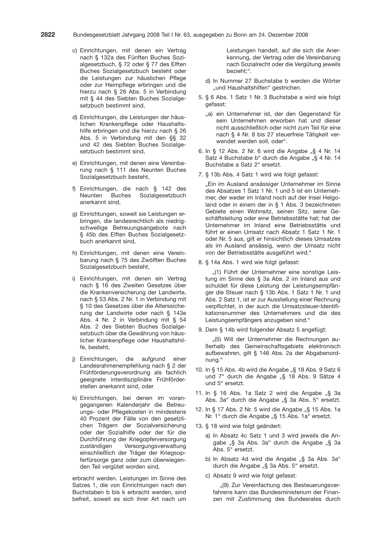 BGBl. 2008, Seite 2822 — Originalseite als Abbildung