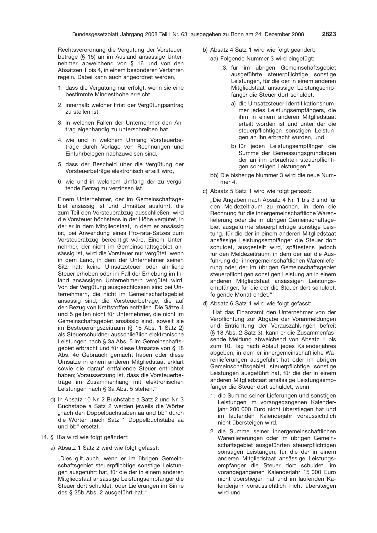 BGBl. 2008, Seite 2823 — Originalseite als Abbildung