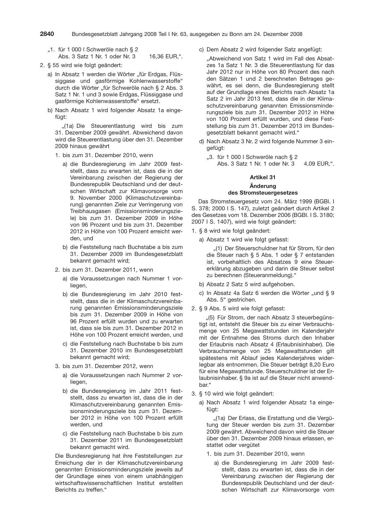 BGBl. 2008, Seite 2840 — Originalseite als Abbildung