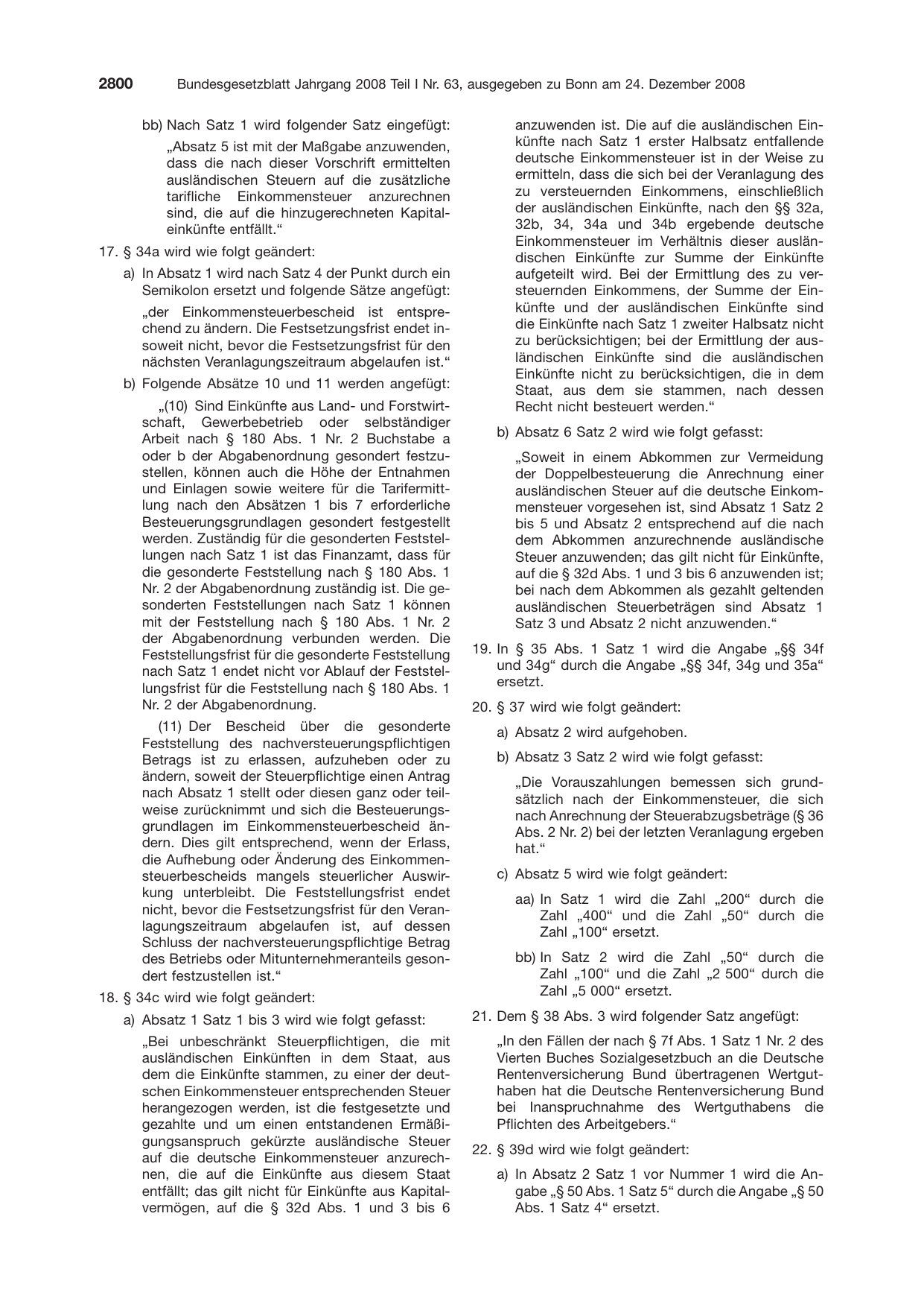 BGBl. 2008, Seite 2800 — Originalseite als Abbildung