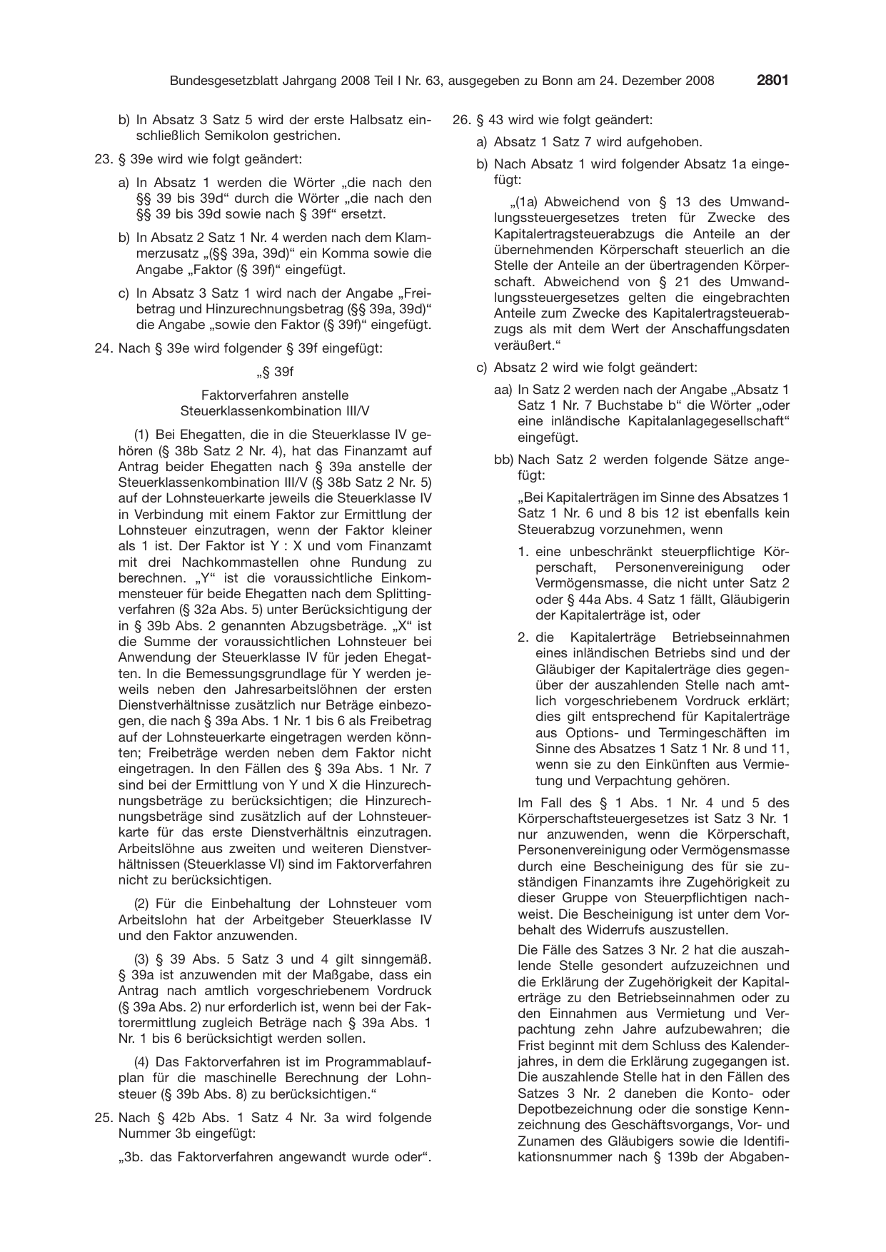 BGBl. 2008, Seite 2801 — Originalseite als Abbildung
