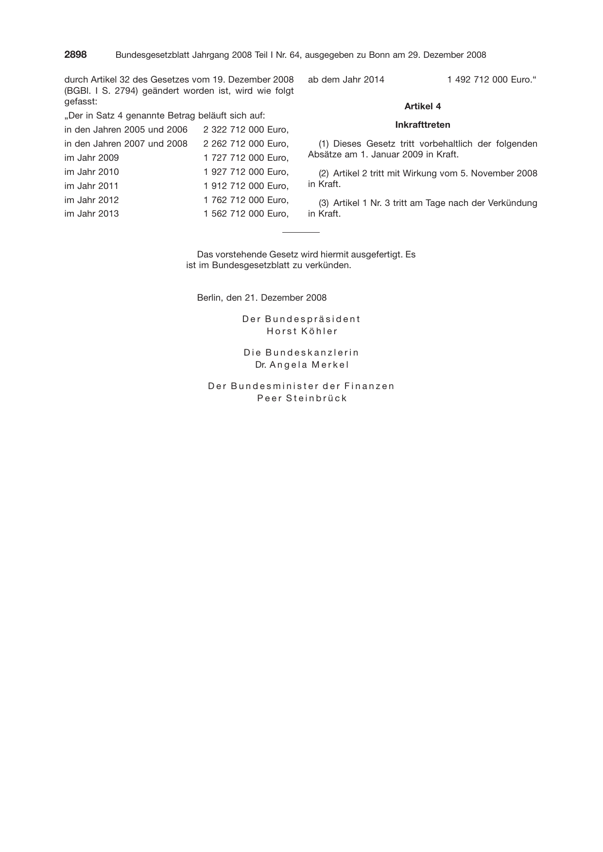BGBl. 2008, Seite 2898 — Originalseite als Abbildung