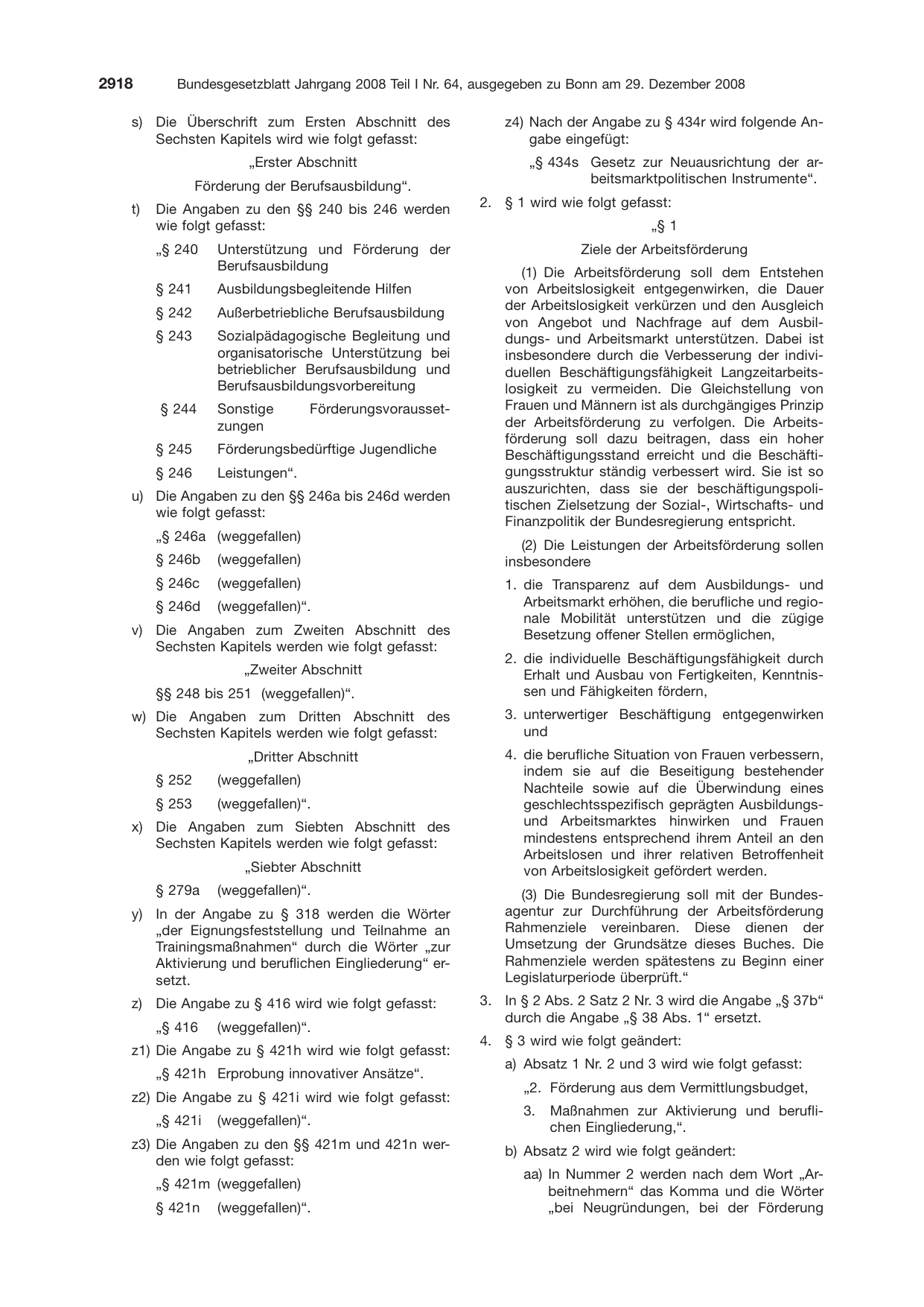 BGBl. 2008, Seite 2918 — Originalseite als Abbildung