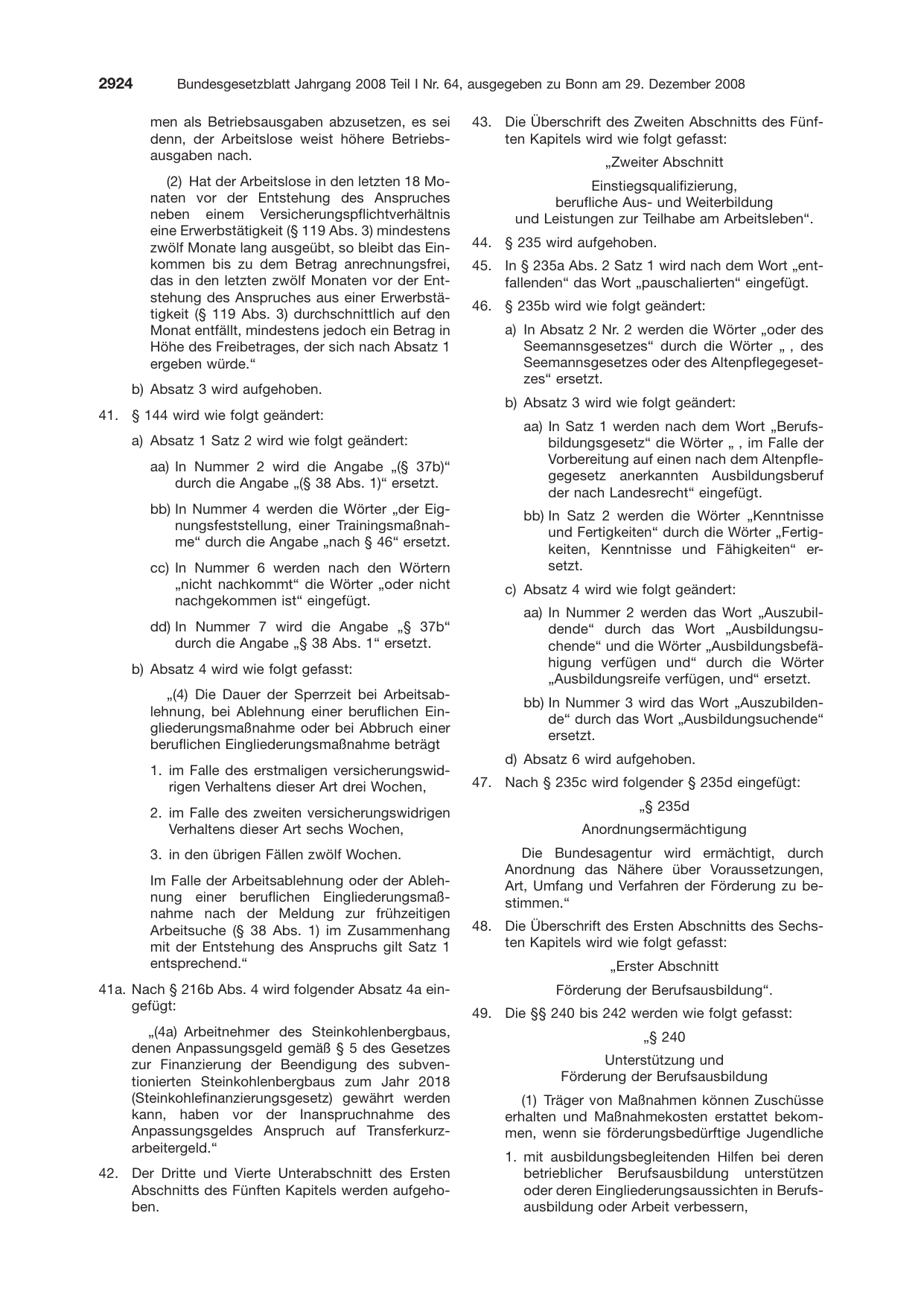 BGBl. 2008, Seite 2924 — Originalseite als Abbildung