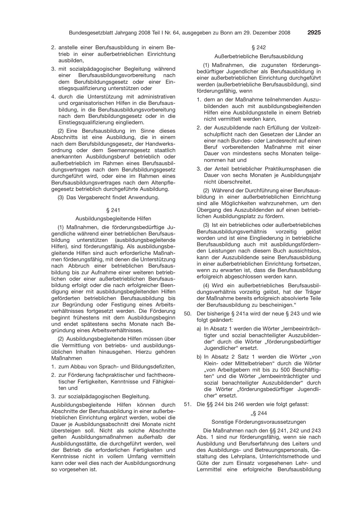 BGBl. 2008, Seite 2925 — Originalseite als Abbildung