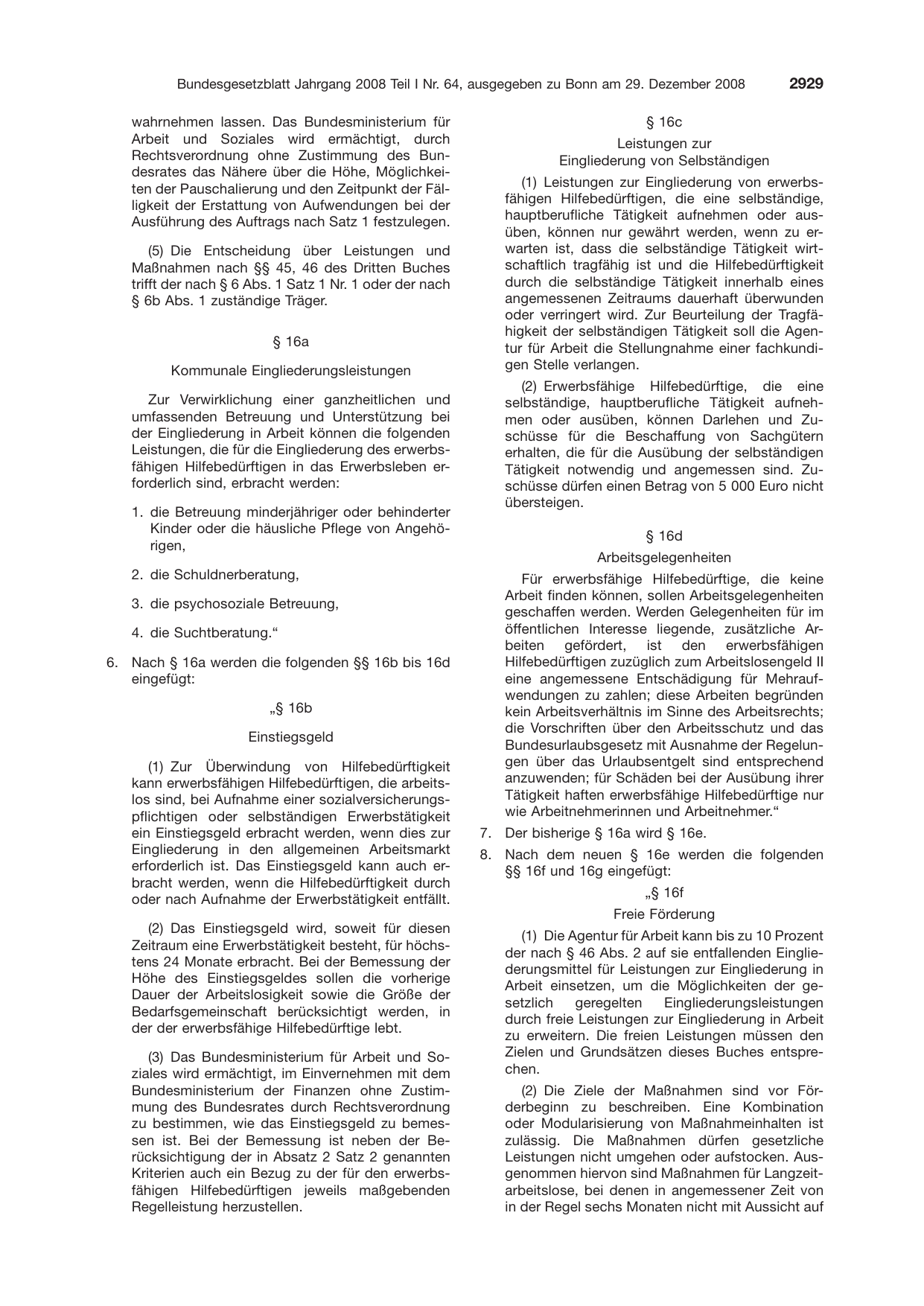 BGBl. 2008, Seite 2929 — Originalseite als Abbildung