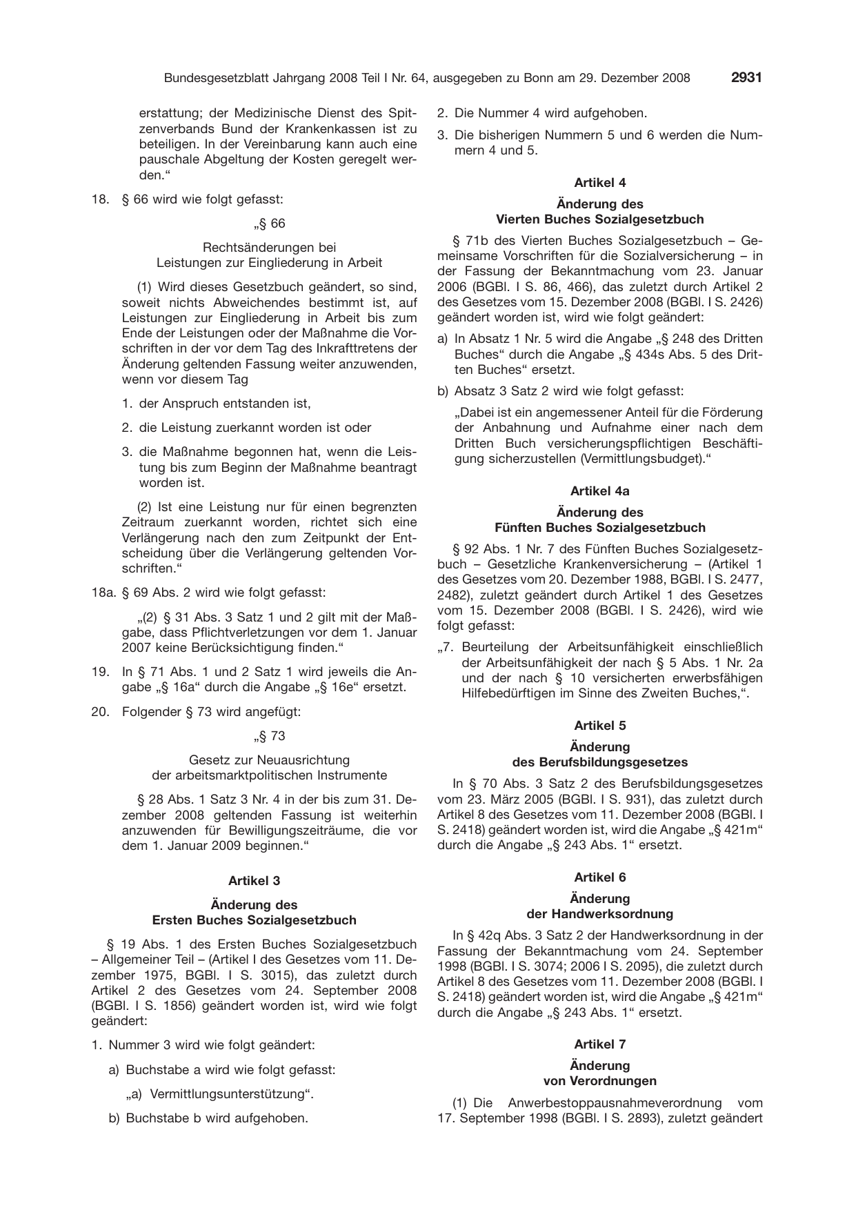 BGBl. 2008, Seite 2931 — Originalseite als Abbildung