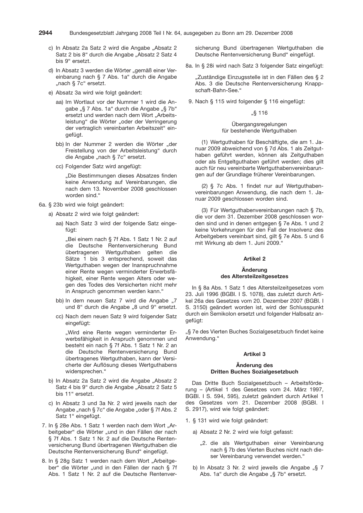 BGBl. 2008, Seite 2944 — Originalseite als Abbildung