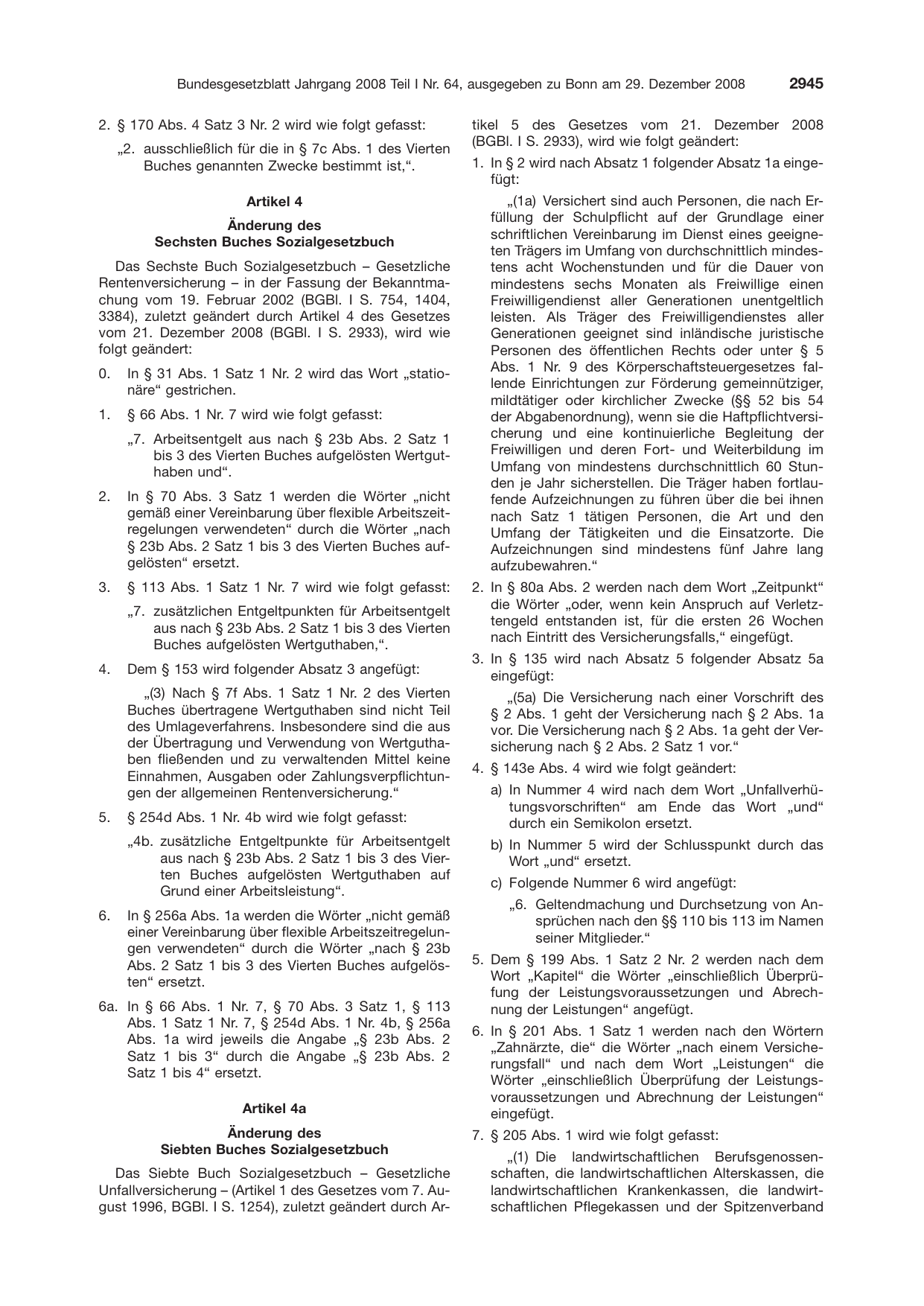 BGBl. 2008, Seite 2945 — Originalseite als Abbildung