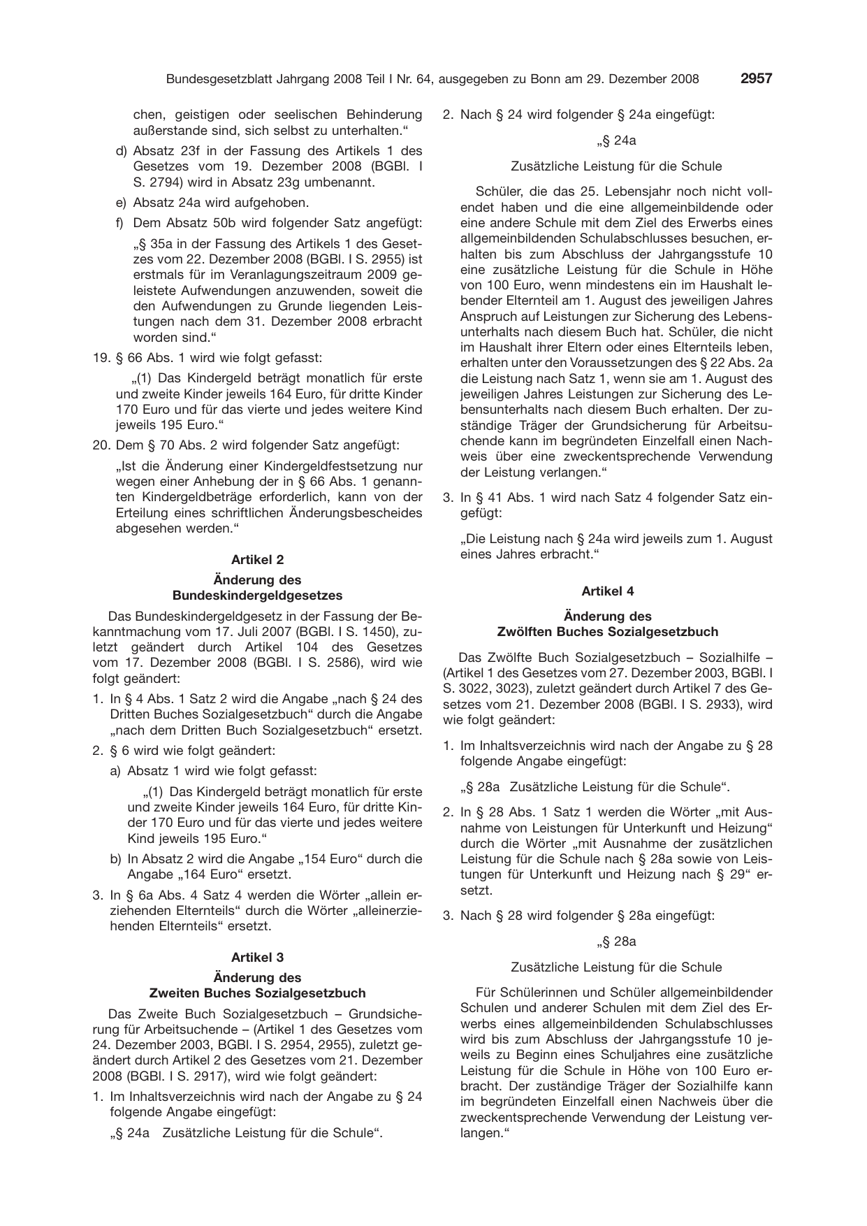 BGBl. 2008, Seite 2957 — Originalseite als Abbildung