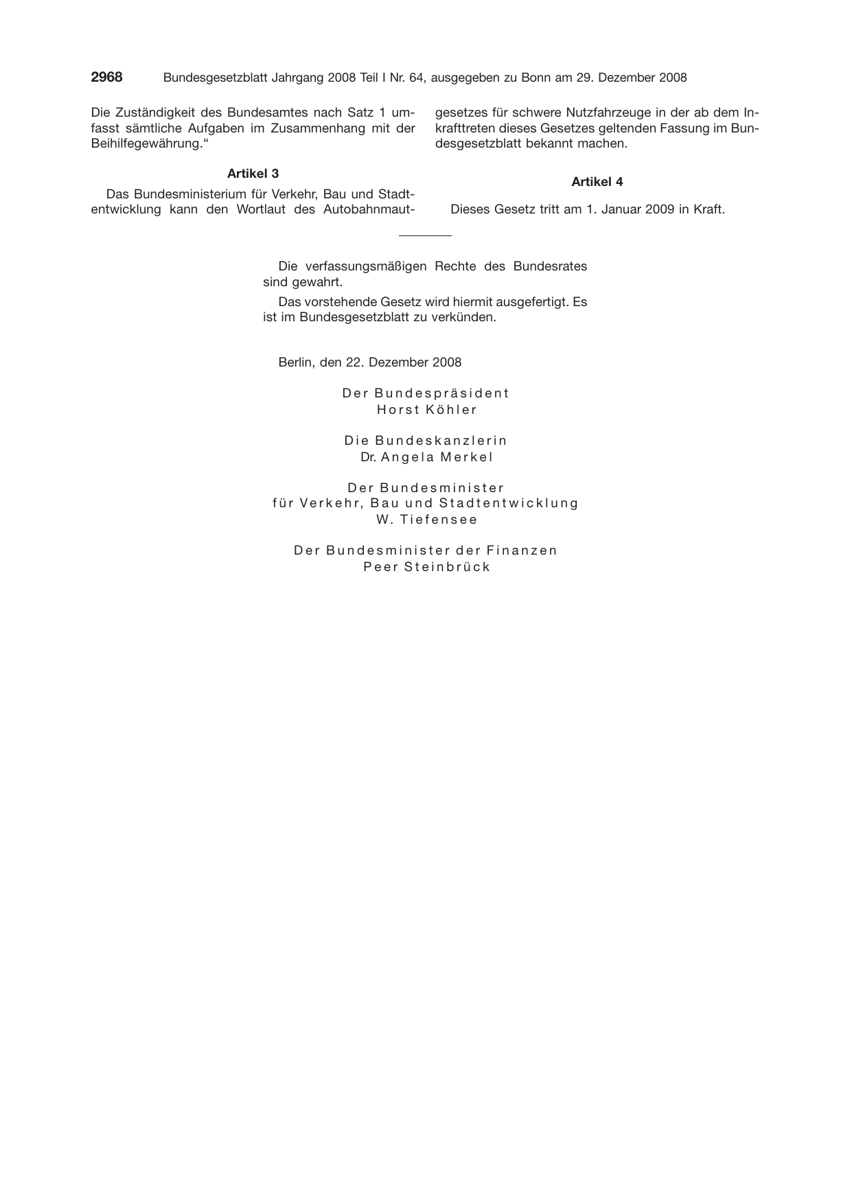 BGBl. 2008, Seite 2968 — Originalseite als Abbildung
