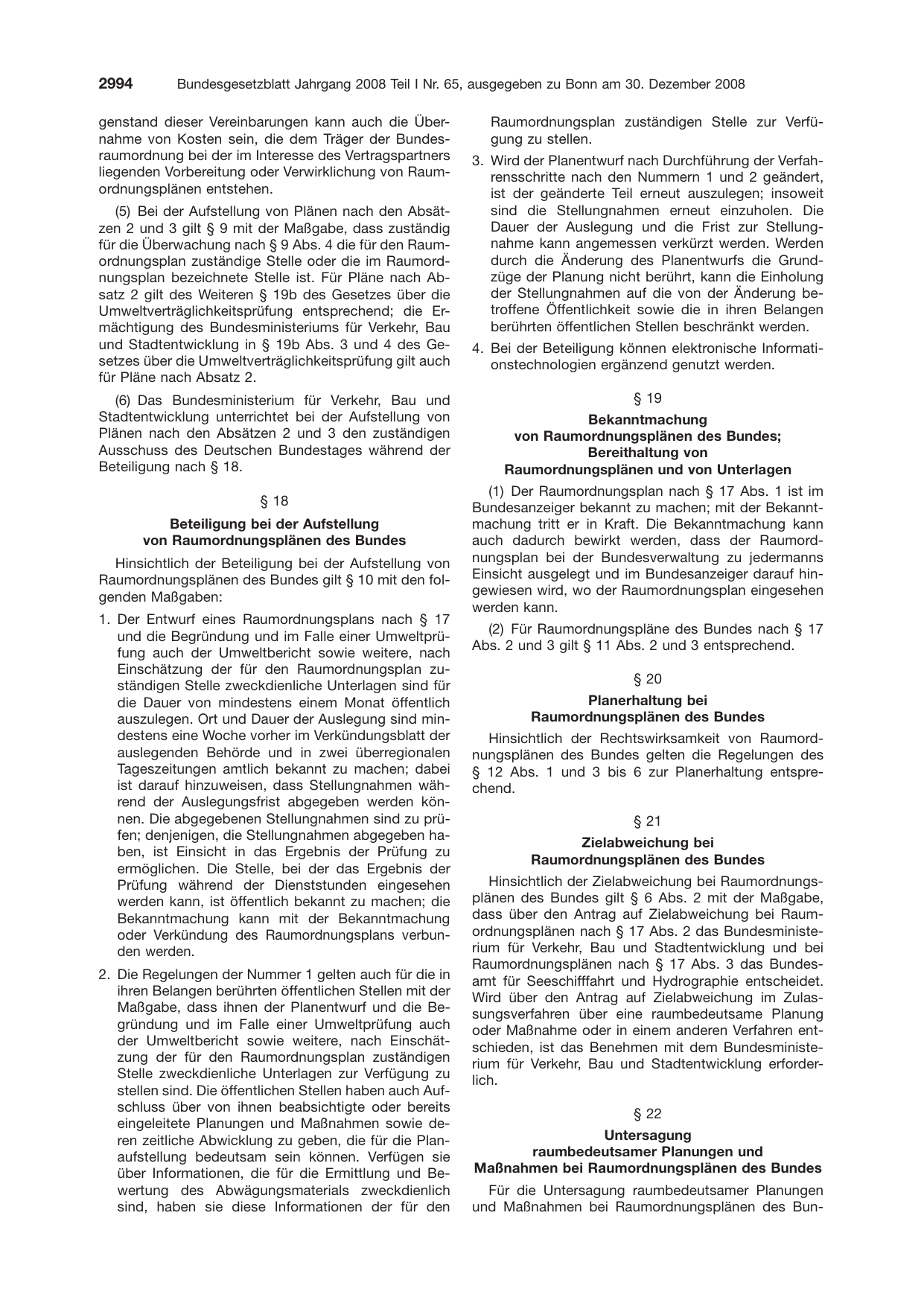 BGBl. 2008, Seite 2994 — Originalseite als Abbildung