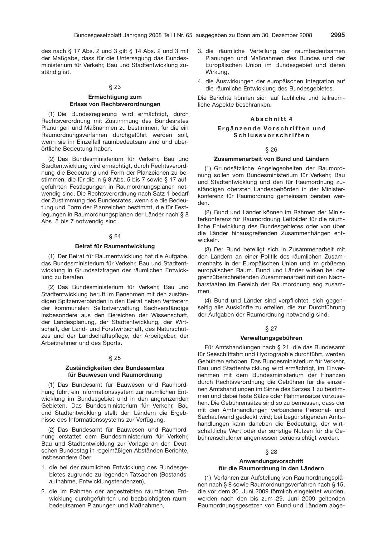 BGBl. 2008, Seite 2995 — Originalseite als Abbildung