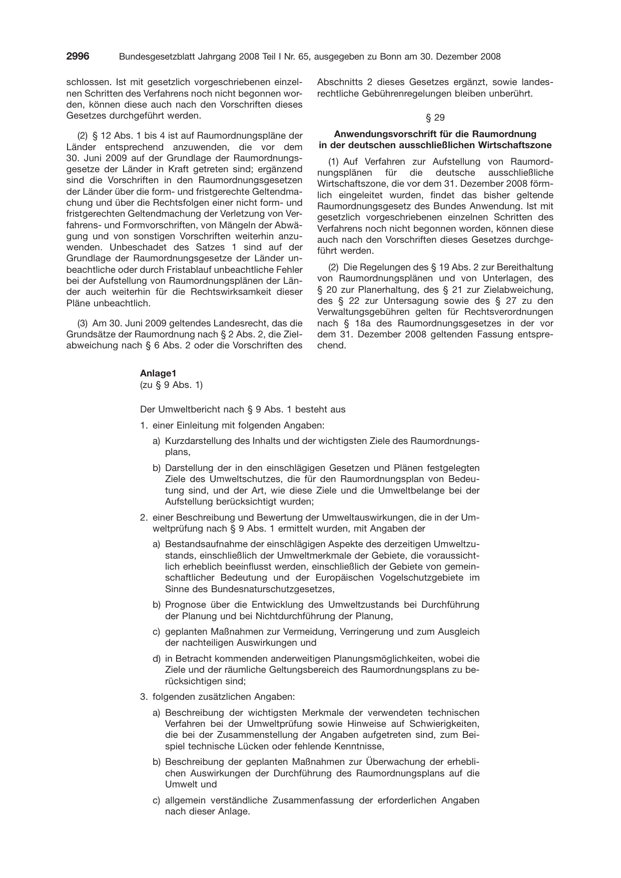 BGBl. 2008, Seite 2996 — Originalseite als Abbildung