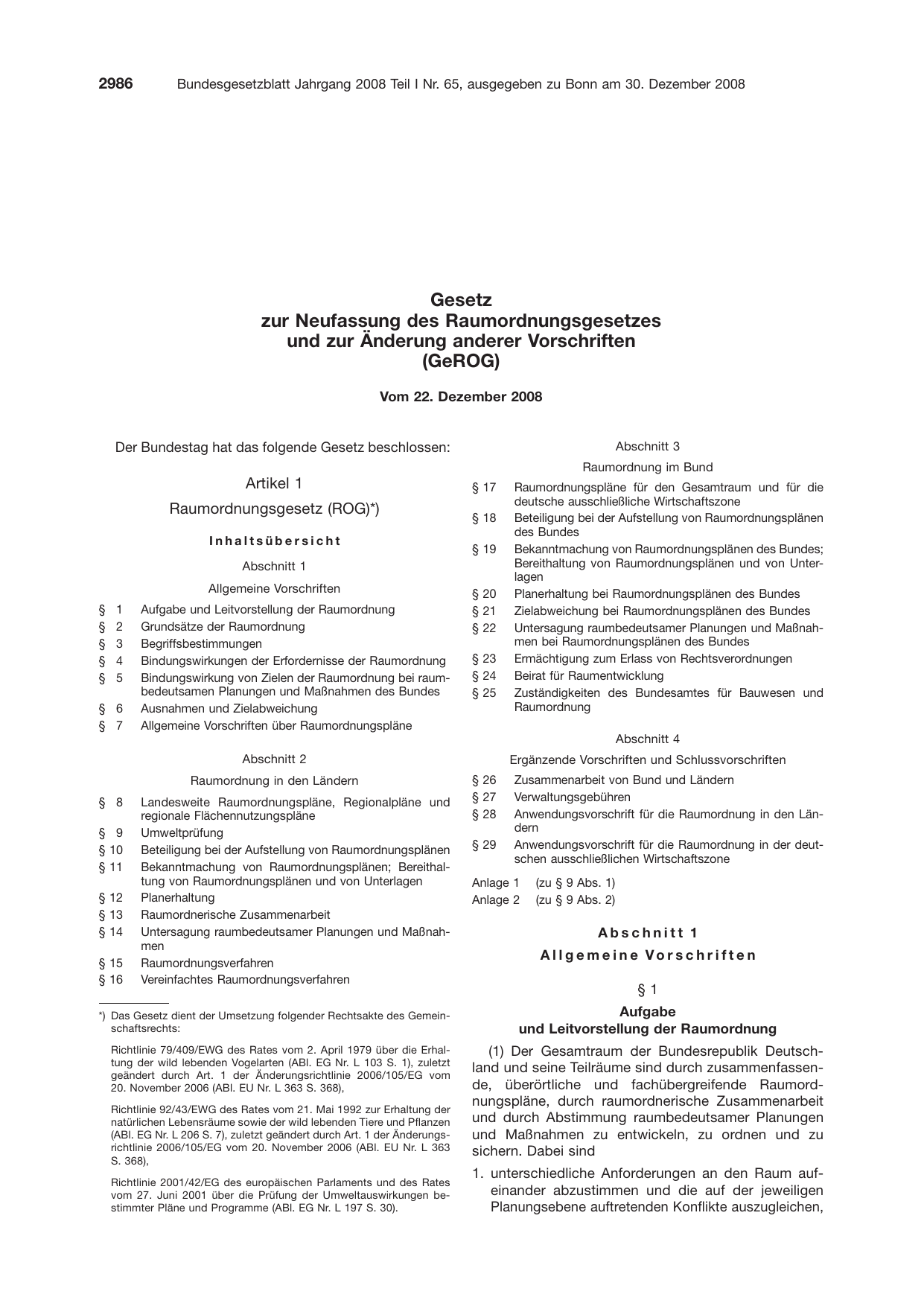 BGBl. 2008, Seite 2986 — Originalseite als Abbildung