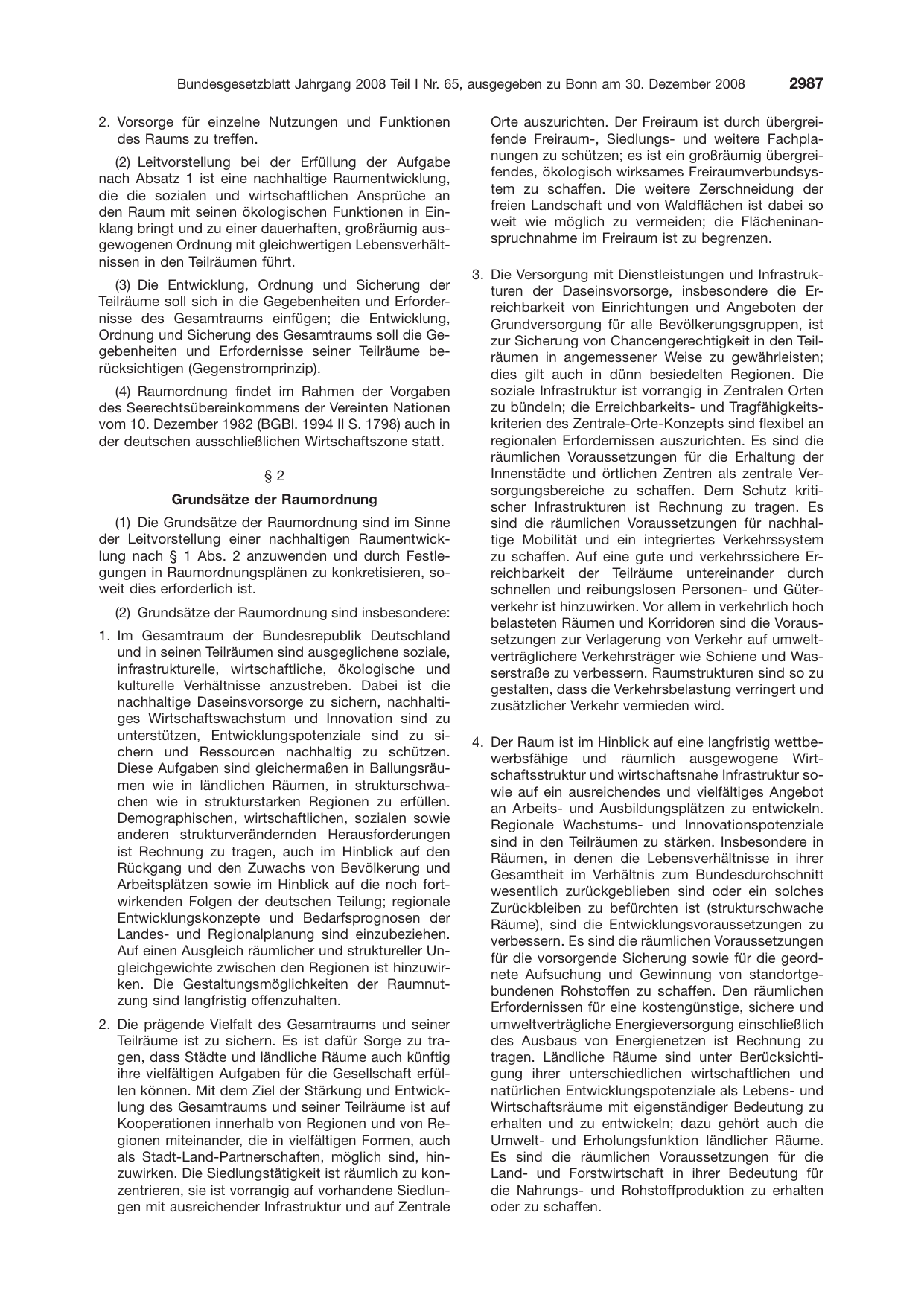 BGBl. 2008, Seite 2987 — Originalseite als Abbildung