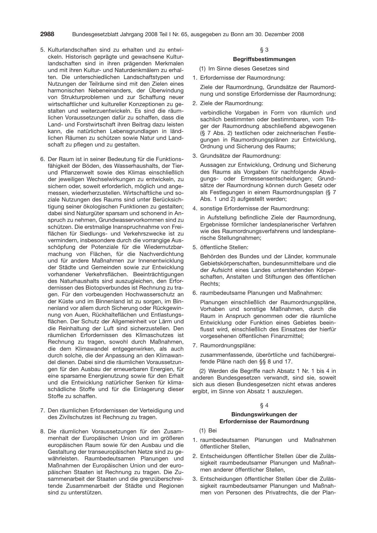 BGBl. 2008, Seite 2988 — Originalseite als Abbildung