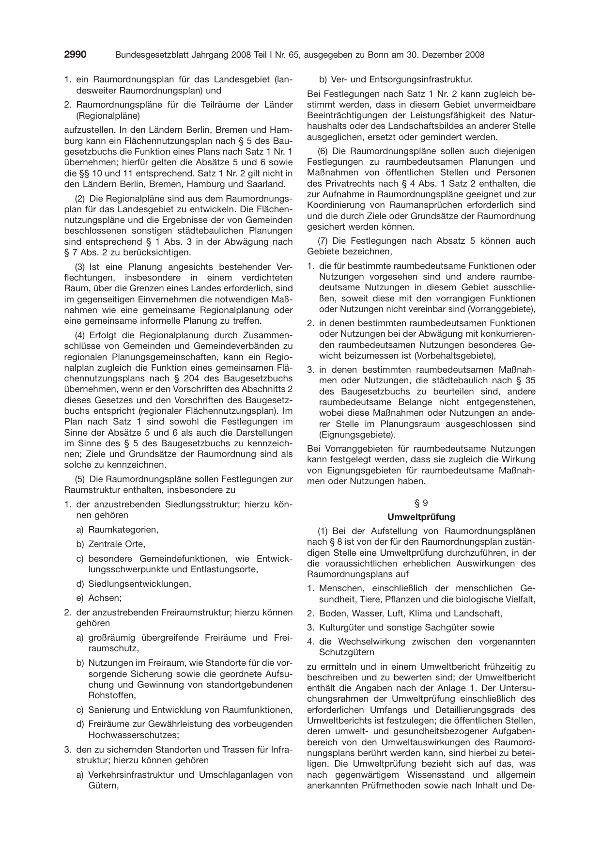 BGBl. 2008, Seite 2990 — Originalseite als Abbildung