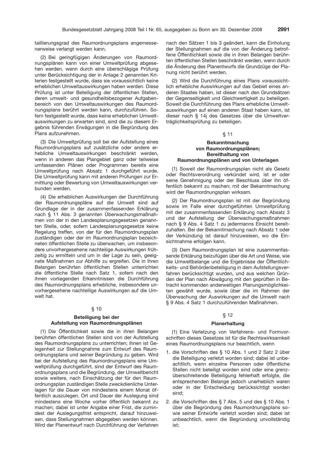 BGBl. 2008, Seite 2991 — Originalseite als Abbildung