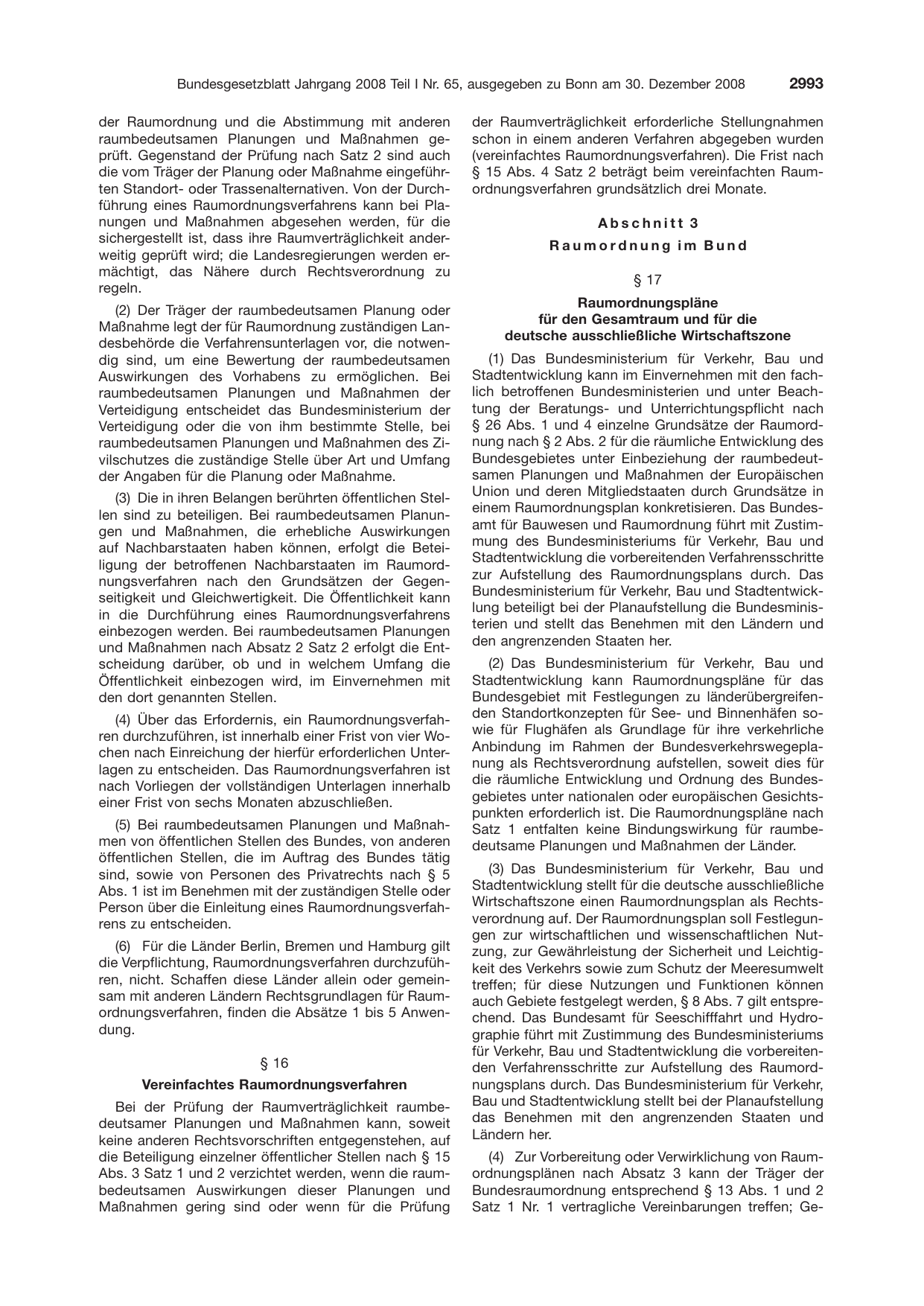 BGBl. 2008, Seite 2993 — Originalseite als Abbildung