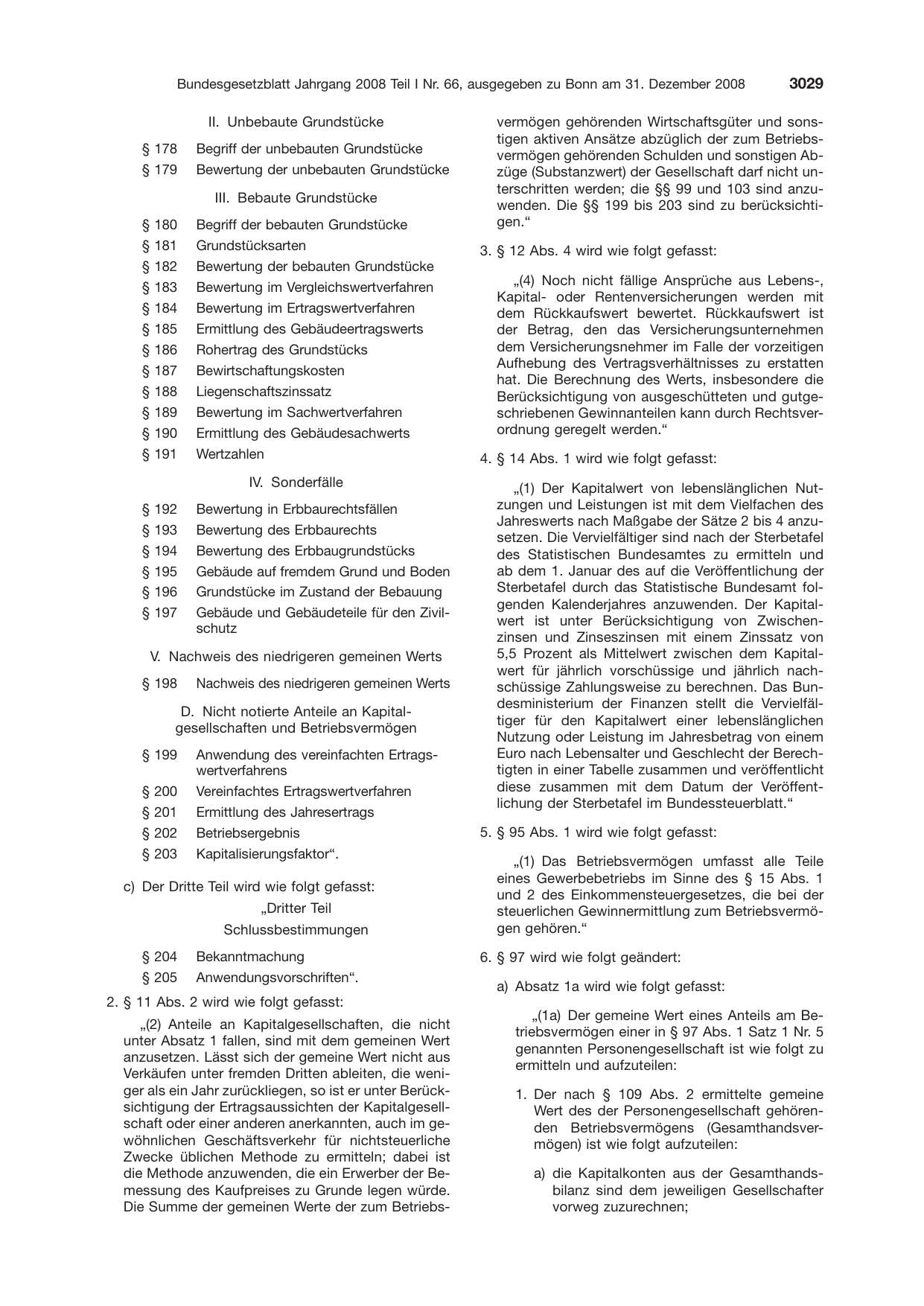 BGBl. 2008, Seite 3029 — Originalseite als Abbildung