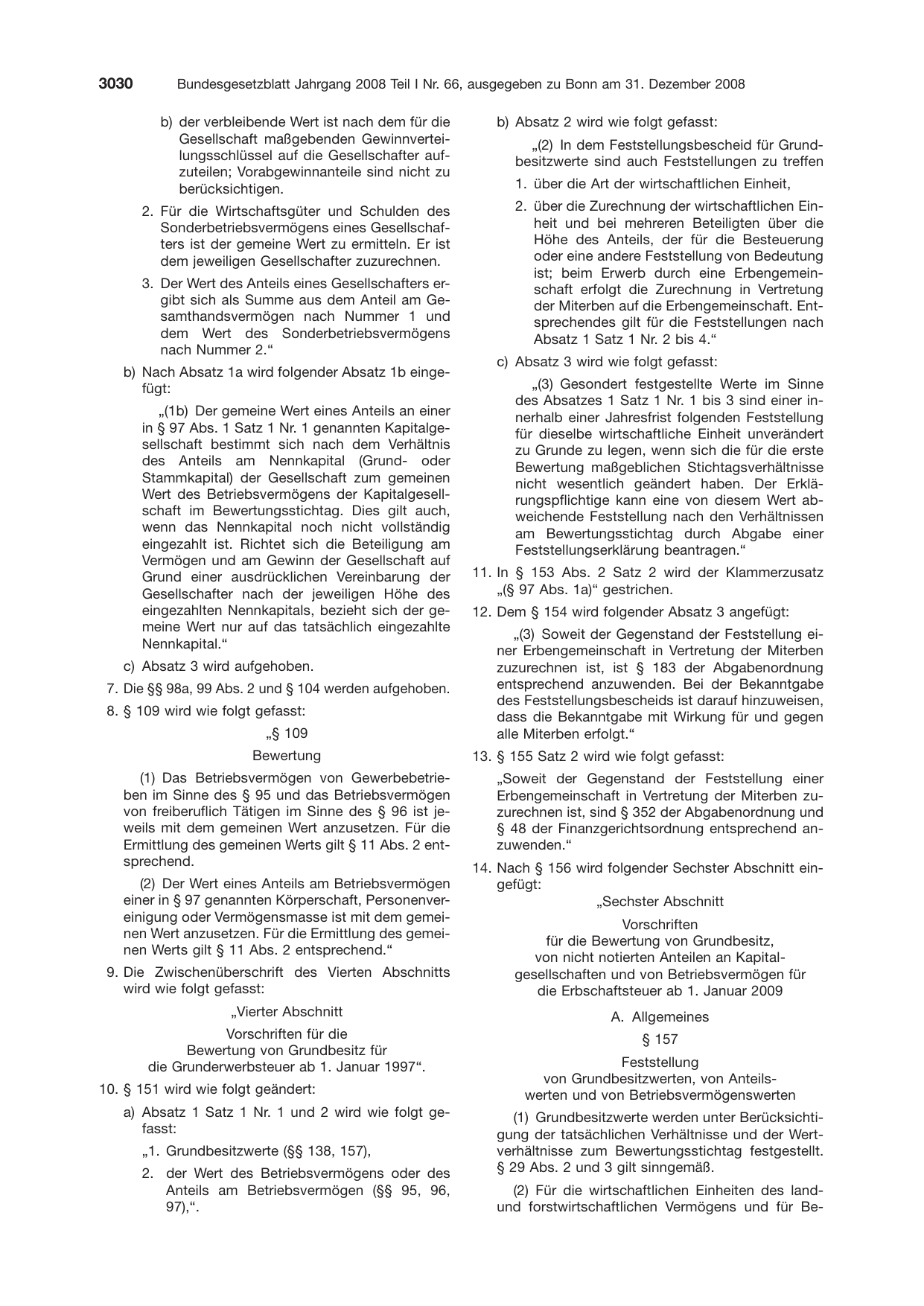 BGBl. 2008, Seite 3030 — Originalseite als Abbildung